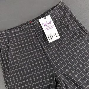 Hue Work Women's‎ XS Stretch Black White Check Work Pants
